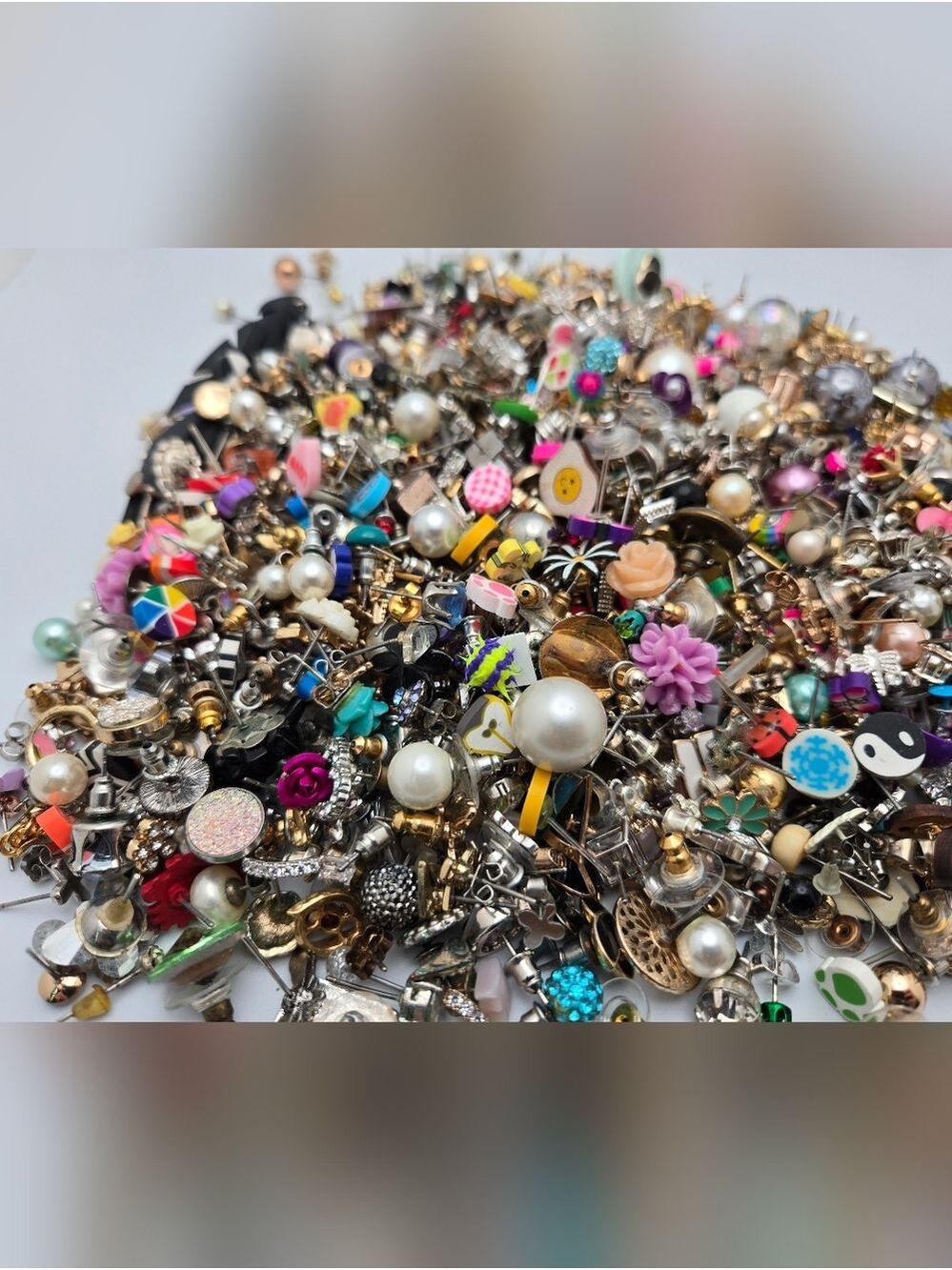 Lot Stud Earrings 2 lbs Jewelry  Faux Pearls DIY Craft Bundle